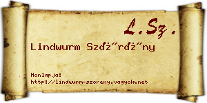 Lindwurm Szörény névjegykártya
